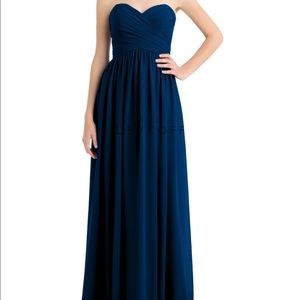 Bill Levkoff navy blue bridesmaid dress
